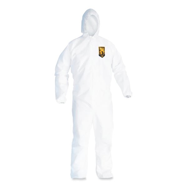 Disposable Coveralls, Medium, MICROFORCE* Barrier SMS Fabric, White, 24 PK